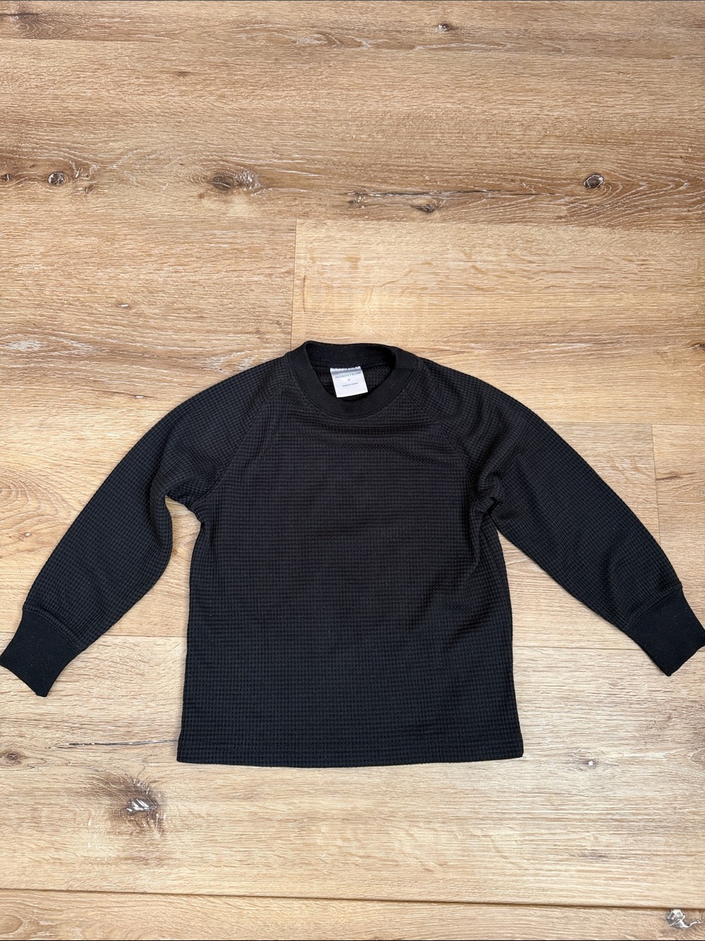 Boys Nordstrom Black Waffle Knit Thermal Size 4T